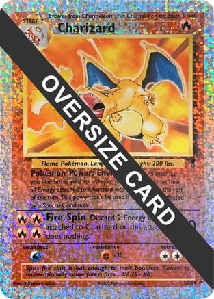 'Pokemon - 'Charizard 0S1/S4  - Reverse Holofoil Jumbo Cards - Promo