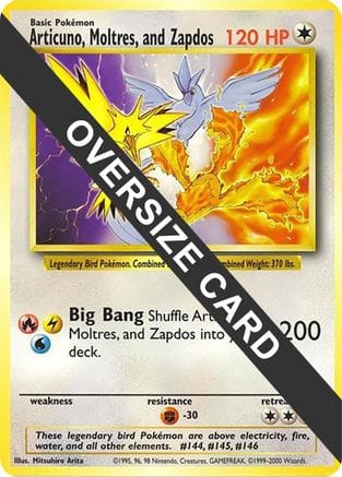 'Pokemon - 'Articuno, Moltres, and Zapdos (Warner Bros. Promo)  Jumbo Cards - Promo