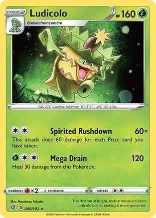 'Pokemon - 'Ludicolo 009/192  SWSH02 Rebel Clash - Rare