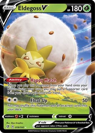 'Pokemon - 'Eldegoss V 019/192  - Holofoil SWSH02 Rebel Clash - Ultra Rare