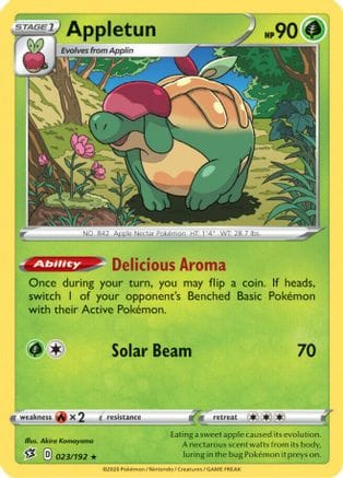 'Pokemon - 'Appletun 023/192  - Reverse Holofoil SWSH02 Rebel Clash - Holo Rare