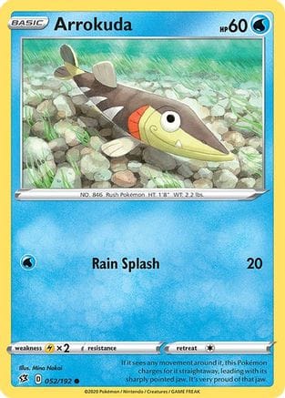 'Pokemon - 'Arrokuda 052/192  - Reverse Holofoil SWSH02 Rebel Clash - Common