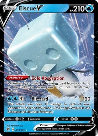 'Pokemon - 'Eiscue V 055/192  - Holofoil SWSH02 Rebel Clash - Ultra Rare