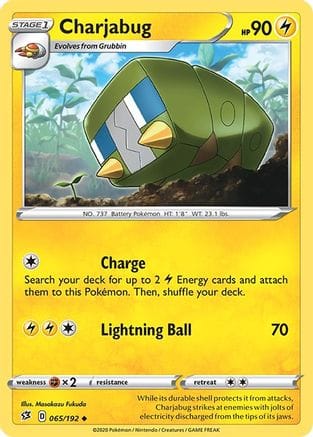 'Pokemon - 'Charjabug 065/192  SWSH02 Rebel Clash - Uncommon