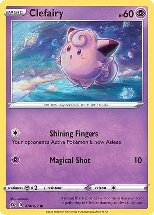 'Pokemon - 'Clefairy 074/192  SWSH02 Rebel Clash - Common
