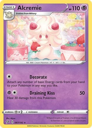 'Pokemon - 'Alcremie 087/192  - Reverse Holofoil SWSH02 Rebel Clash - Rare