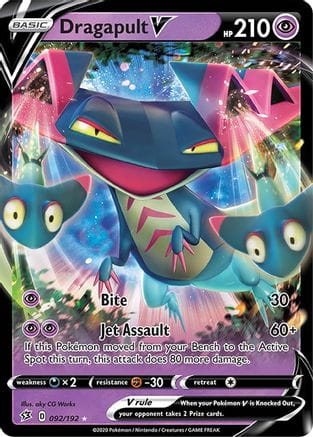 'Pokemon - 'Dragapult V 092/192  - Holofoil SWSH02 Rebel Clash - Ultra Rare