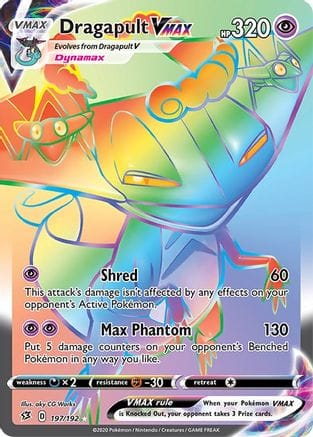 'Pokemon - 'Dragapult VMAX (Secret) 197/192  - Holofoil SWSH02 Rebel Clash - Secret Rare