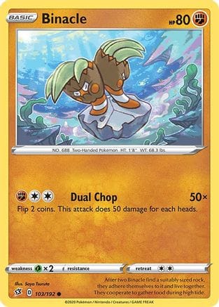 'Pokemon - 'Binacle 103/192  SWSH02 Rebel Clash - Common