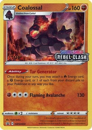 'Pokemon - 'Coalossal SWSH024  - Holofoil SWSH Sword & Shield Promo Cards - Promo