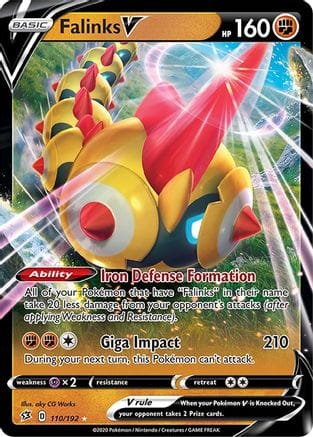 'Pokemon - 'Falinks V 110/192  - Holofoil SWSH02 Rebel Clash - Ultra Rare