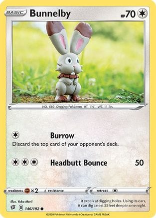 'Pokemon - 'Bunnelby 146/192  SWSH02 Rebel Clash - Common