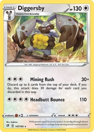 'Pokemon - 'Diggersby 147  SWSH02 Rebel Clash - Rare