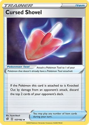 'Pokemon - 'Cursed Shovel 157/192  - Reverse Holofoil SWSH02 Rebel Clash - Uncommon