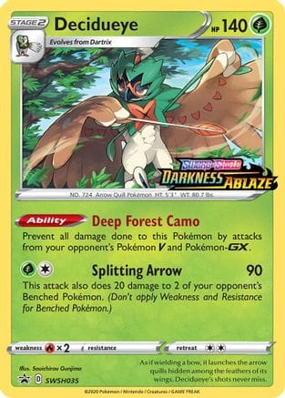 'Pokemon - 'Decidueye SWSH035  - Holofoil SWSH Sword & Shield Promo Cards - Promo