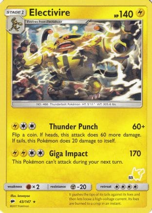 'Pokemon - 'Electivire 043/147  Battle Academy - Promo
