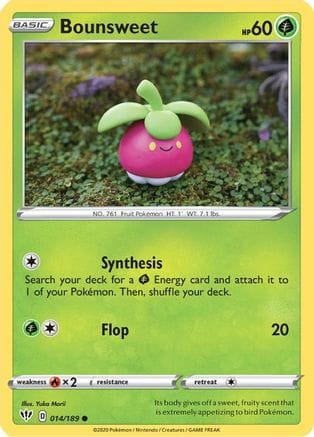 'Pokemon - 'Bounsweet 014/189  SWSH03 Darkness Ablaze - Common