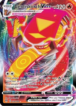 'Pokemon - 'Centiskorch VMAX 034/189  - Holofoil SWSH03 Darkness Ablaze - Ultra Rare