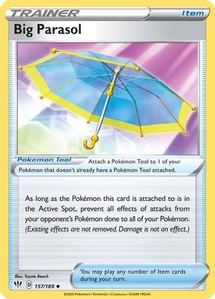 'Pokemon - 'Big Parasol 157/189  - Reverse Holofoil SWSH03 Darkness Ablaze - Uncommon