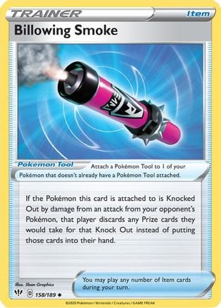 'Pokemon - 'Billowing Smoke 158/189  - Reverse Holofoil SWSH03 Darkness Ablaze - Uncommon