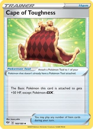 'Pokemon - 'Cape of Toughness 160/189  SWSH03 Darkness Ablaze - Uncommon