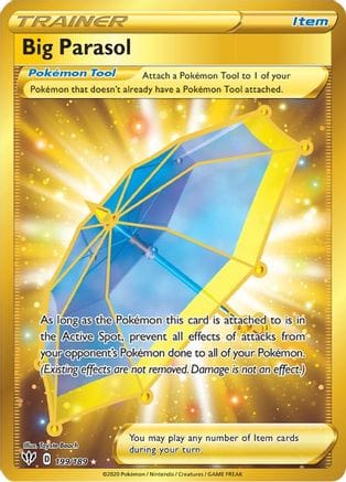 'Pokemon - 'Big Parasol (Secret) 199/189  - Holofoil SWSH03 Darkness Ablaze - Secret Rare