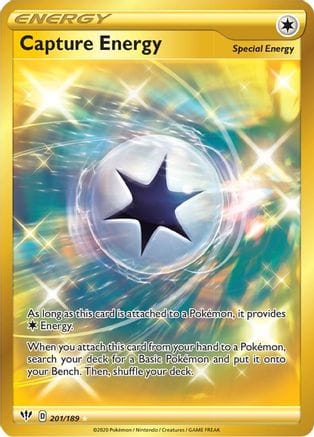'Pokemon - 'Capture Energy (Secret) 201/189  - Holofoil SWSH03 Darkness Ablaze - Secret Rare