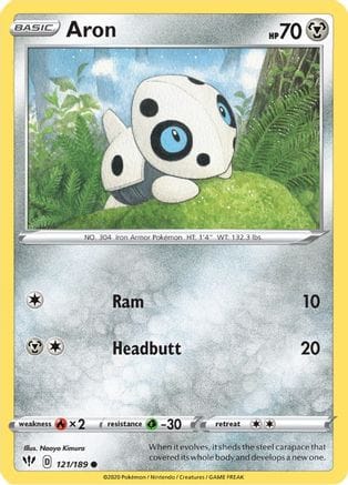 'Pokemon - 'Aron 121/189  SWSH03 Darkness Ablaze - Common