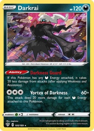 'Pokemon - 'Darkrai 105/189  Deck Exclusives - Rare