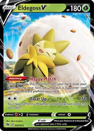 'Pokemon - 'Eldegoss V 005/73  - Holofoil Champions Path - Ultra Rare