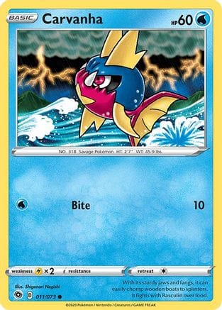 'Pokemon - 'Carvanha 011/73  Champions Path - Common