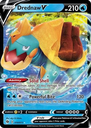 'Pokemon - 'Drednaw V 014/73  - Holofoil Champions Path - Ultra Rare