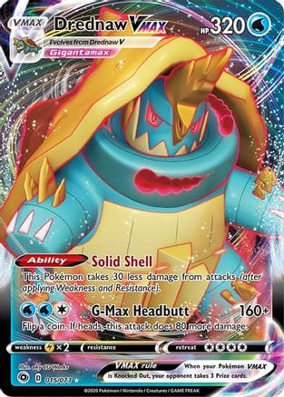 'Pokemon - 'Drednaw VMAX 015/73  - Holofoil Champions Path - Ultra Rare