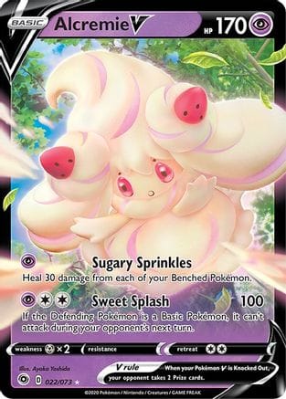 'Pokemon - 'Alcremie V 022/73  - Holofoil Champions Path - Ultra Rare