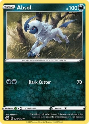 'Pokemon - 'Absol 038/73  - Reverse Holofoil Champions Path - Uncommon
