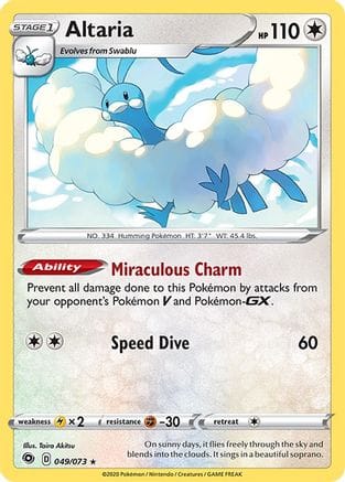'Pokemon - 'Altaria 049/73  - Holofoil Champions Path - Holo Rare