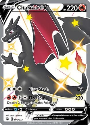 'Pokemon - 'Charizard V (Secret) 079/73  - Holofoil Champions Path - Secret Rare