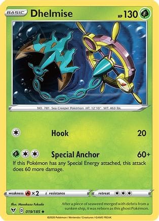 'Pokemon - 'Dhelmise 019/185  SWSH04 Vivid Voltage - Uncommon