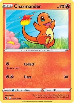 'Pokemon - 'Charmander 023/185  SWSH04 Vivid Voltage - Common