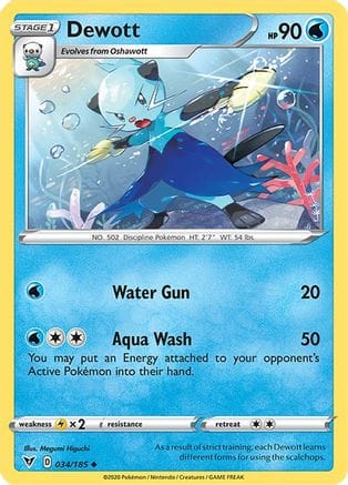 'Pokemon - 'Dewott 034/185  - Reverse Holofoil SWSH04 Vivid Voltage - Uncommon