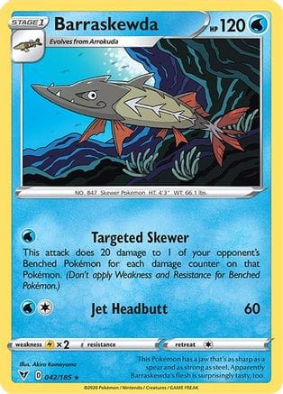 'Pokemon - 'Barraskewda 042/185  - Reverse Holofoil SWSH04 Vivid Voltage - Rare