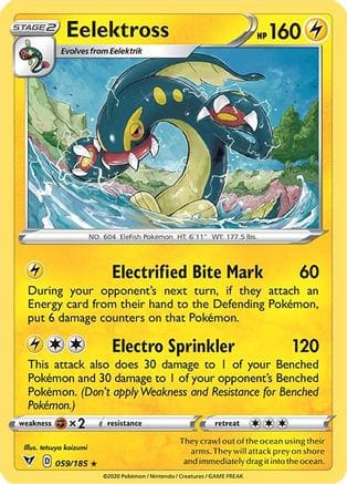 'Pokemon - 'Eelektross 059/185  SWSH04 Vivid Voltage - Rare