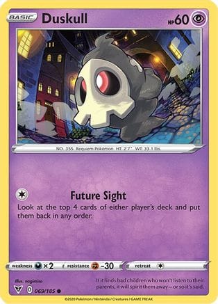 'Pokemon - 'Duskull 069/185  SWSH04 Vivid Voltage - Common