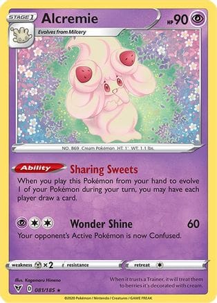 'Pokemon - 'Alcremie 081/185  - Reverse Holofoil SWSH04 Vivid Voltage - Rare