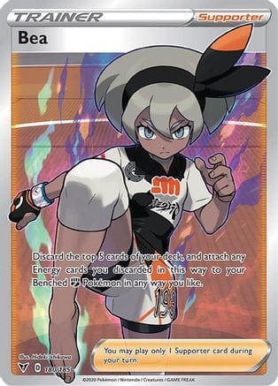 'Pokemon - 'Bea (Full Art) 180/185  - Holofoil SWSH04 Vivid Voltage - Ultra Rare