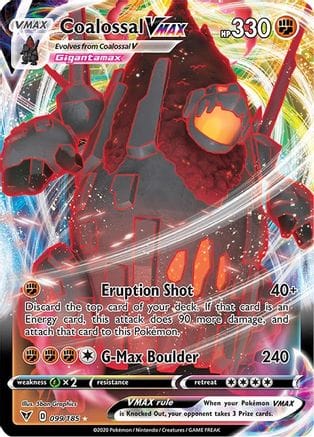 'Pokemon - 'Coalossal VMAX 099/185  - Holofoil SWSH04 Vivid Voltage - Ultra Rare
