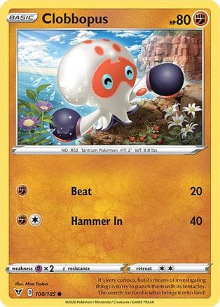 'Pokemon - 'Clobbopus 100/185  SWSH04 Vivid Voltage - Common