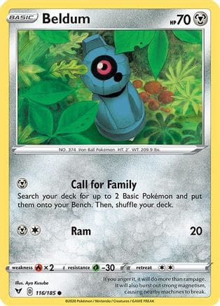 'Pokemon - 'Beldum 116/185  SWSH04 Vivid Voltage - Common