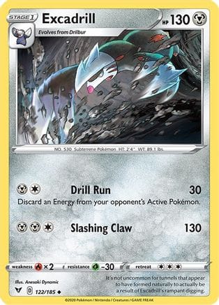 'Pokemon - 'Excadrill 122/185  SWSH04 Vivid Voltage - Uncommon