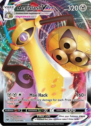 'Pokemon - 'Aegislash VMAX 127/185  - Holofoil SWSH04 Vivid Voltage - Ultra Rare